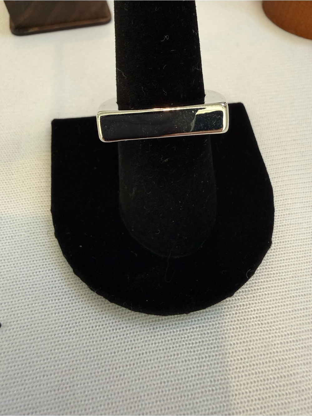 Sleek size 9 Rectangular unisex Silver Ring